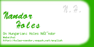 nandor holes business card